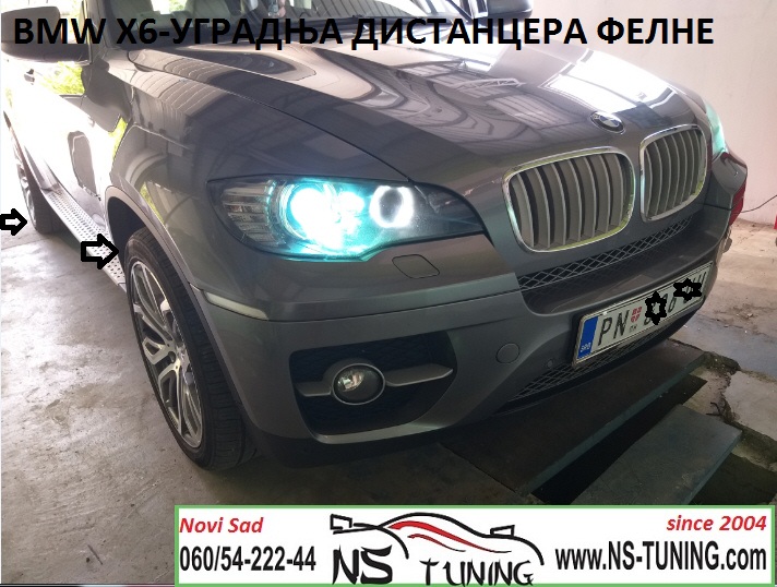 bmw x6 2011 distanceri aluminijumske felne 5x120 sraf 14x1.25 produzeni ugradnja novi sad tuning auto servis
